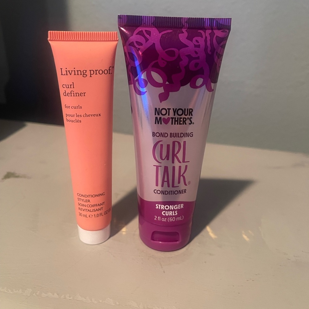 Living proof curl defined. Curl talk defining cream. Both new. Travel size.